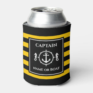Enfriador De Latas Nautical Anchor Seahorse Capitán Nombre o Bote Go