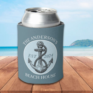 Enfriador De Latas Nautical Boat Beach Anchor Nombre de la familia Es