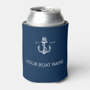 Enfriador De Latas Nautical boat name ancla marina
