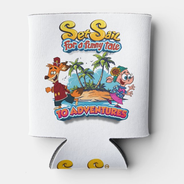 Enfriador De Latas Navegar por una divertida isla de aventura (Anverso)