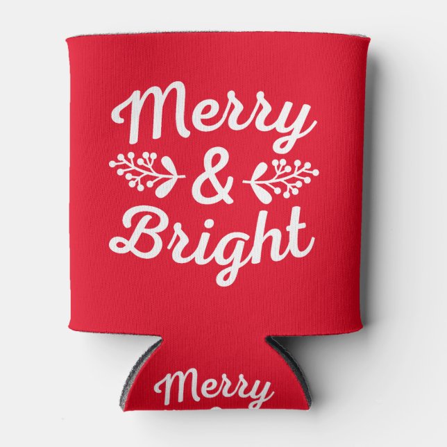 Enfriador De Latas Navidad Alegre y Brillante (Anverso)