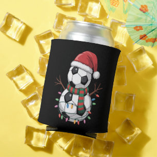 Enfriador De Latas Navidad Balón de fútbol Snowman enciende Santa Hat