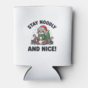 Enfriador De Latas Navidad de Hurón Divertida Quédate Noodly y Amable