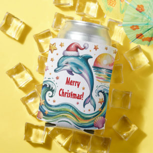 Enfriador De Latas Navidad delfín en Personalizado de paraíso tropica