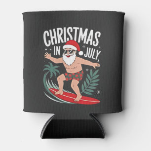 Enfriador De Latas Navidad en Julio Divertido Santa Surfista Vacacion