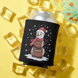 Enfriador De Latas Navidad Fútbol Americano Muñeco de Nieve Xmas Depo
