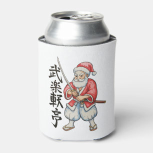 Enfriador De Latas Navidad Japonesa Samurái Santa Fiesta de Navidad