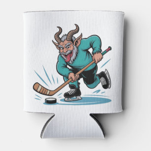 Enfriador De Latas Navidad Jugando Hockey sobre Hielo Espeluznante Na