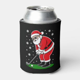 Enfriador De Latas Navidad Santa Golf Golfing Copos de Nieve Golfista