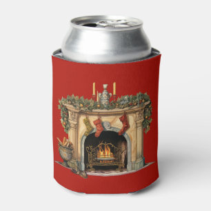 Enfriador De Latas Navidades acogedores de la chimenea de Victoria