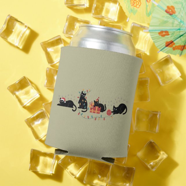 Enfriador De Latas Navidades acribillan las luces de la tripulación d (Verano in situ)