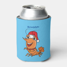 Enfriador De Latas Navidades alegres, camarones, personalizado ilustr