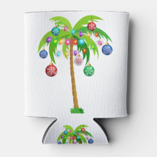 Enfriador De Latas Navidades alumbran palmera hawaii playa tropical x