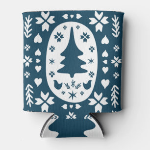 Enfriador De Latas Navidades Arte Popular: Doodle Escandinavo.