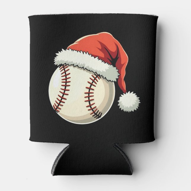 Enfriador De Latas Navidades Béisbol Santa Hat Divertidas navidades d (Anverso)
