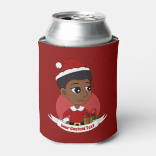 Enfriador De Latas Navidades chica con un personalizado africano