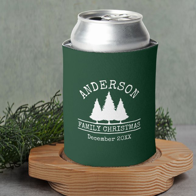 Enfriador De Latas Navidades de apellido Pines Green (Customize to change text size or text style.)