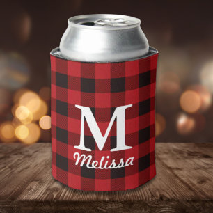 Enfriador De Latas navidades de cabaña Red búfalo lumberjack plaid