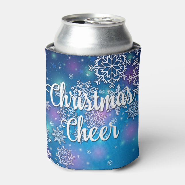 Enfriador De Latas Navidades de copos de nieve saludan (Lata Anverso)