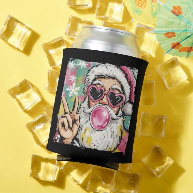 Enfriador De Latas Navidades de Coquette de Preppy Santa Purpurina Gi (Verano in situ)