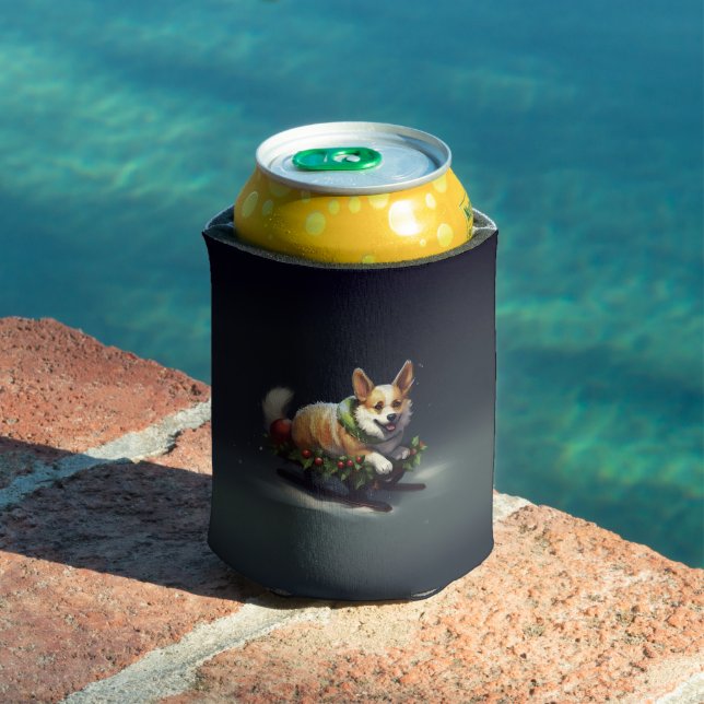Enfriador De Latas Navidades de Corgi nevan invierno (Piscina in situ)