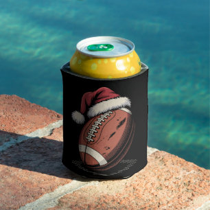 Enfriador De Latas Navidades de fútbol americano Santa Hat Sports