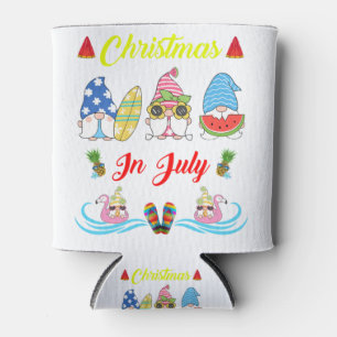Enfriador De Latas Navidades De Gnomes En El Verano De Julio