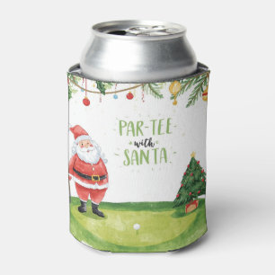 Enfriador De Latas Navidades de golf con Santa Claus con texto gracio