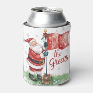 Enfriador De Latas Navidades de golf con Santa Claus con texto gracio
