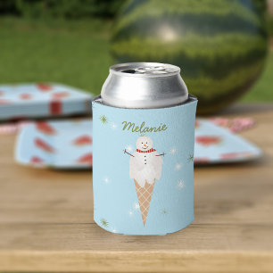 Enfriador De Latas Navidades de helado de Snowman en Refrigerador de