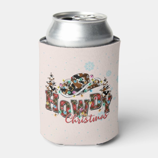 Enfriador De Latas Navidades de Howdy | Árbol de Navidad Cowboy (Lata Anverso)