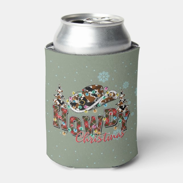 Enfriador De Latas Navidades de Howdy | Árbol de Navidad Cowboy (Lata Anverso)