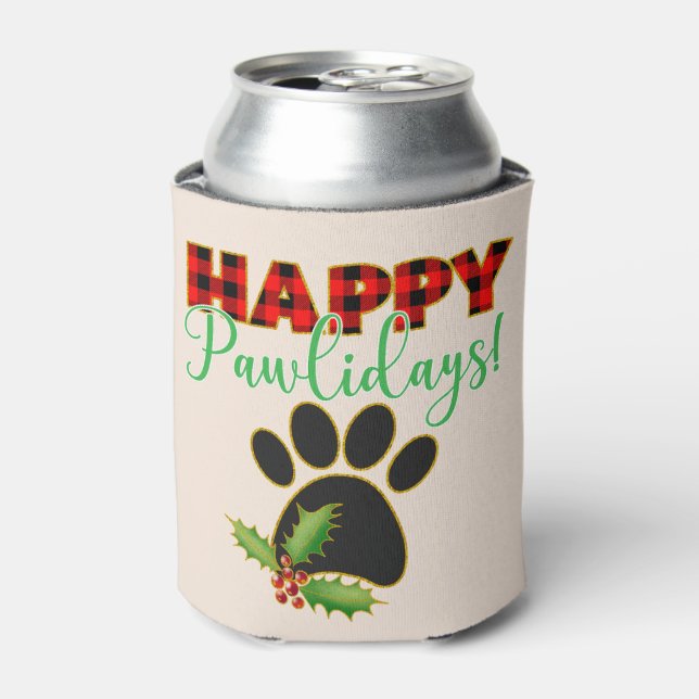 Enfriador De Latas Navidades de impresión de papas rojas de búfalo (Lata Anverso)
