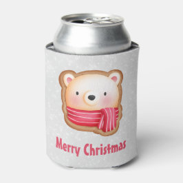 Enfriador De Latas Navidades de la bufanda roja y las mejillas rosada