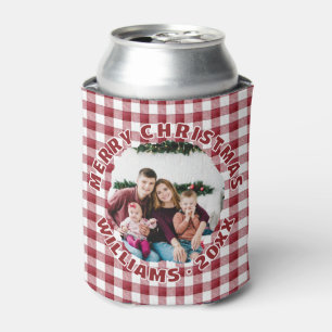 Enfriador De Latas Navidades de la familia personalizado foto roja