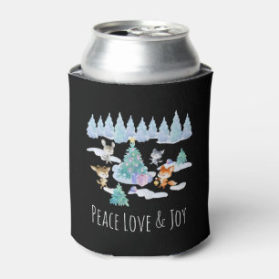 Enfriador De Latas Navidades de los animales del bosque bailando acua