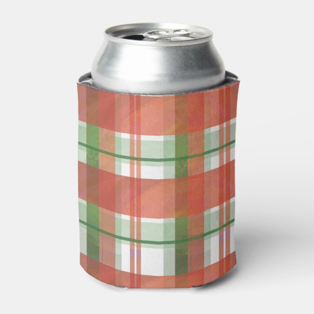 Enfriador De Latas Navidades de Madras Plaid (Lata Anverso)
