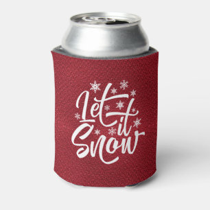 Enfriador De Latas Navidades de Nieve Let It Typography Red/White ID9