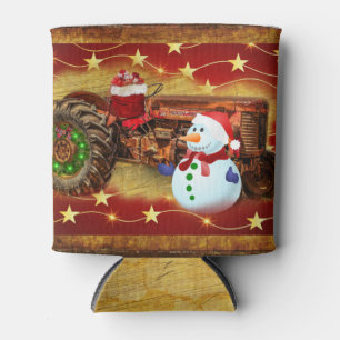 Enfriador De Latas Navidades de Tractores Rojos de Frosty