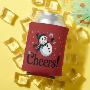 Enfriador De Latas Navidades de vino que saludan a Snowman Navidad be