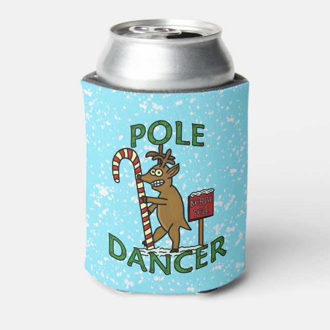 Enfriador De Latas Navidades divertidos bailarines Reindeer Pun (Reverso de la lata)