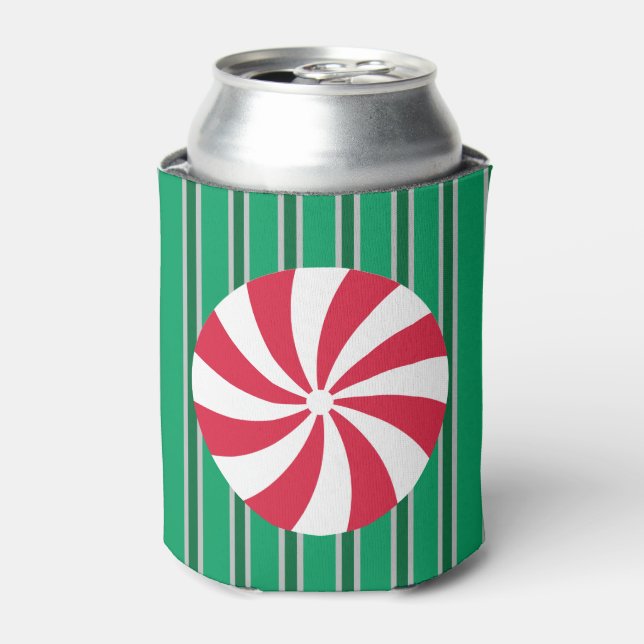 Enfriador De Latas Navidades divertidos y aficionados Peppermint Cand (Lata Anverso)
