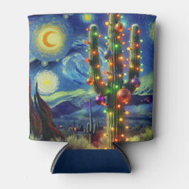 Enfriador De Latas Navidades en el desierto Saguaro Cactus al suroest