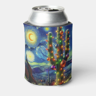 Enfriador De Latas Navidades en el desierto Saguaro Cactus al suroest