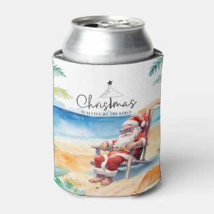 Enfriador De Latas Navidades en julio con SANTA CLAUS
