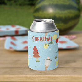 Enfriador De Latas Navidades En Julio Refrigerador de bebidas De Vera