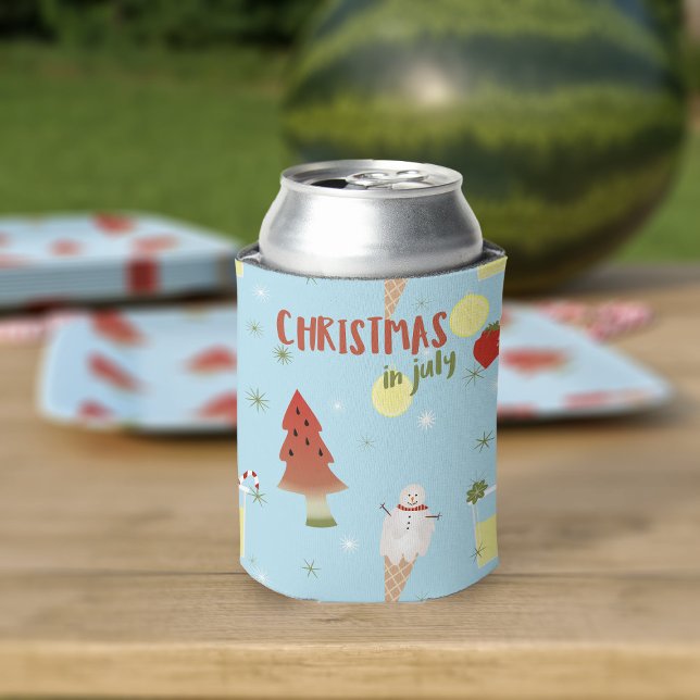 Enfriador De Latas Navidades En Julio Refrigerador de bebidas De Vera (It's July and you know what that means? Time for a Christmas themed party!)