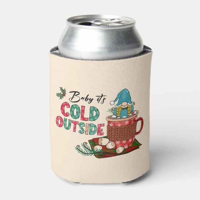 Enfriador De Latas Navidades escandinavos guapos y cacao caliente (Lata Anverso)