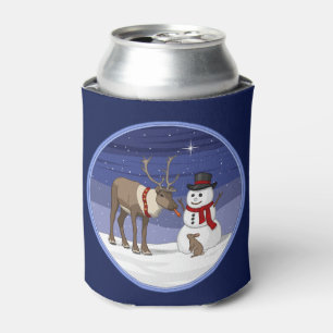 Enfriador De Latas Navidades felices Snowman y renos tristes