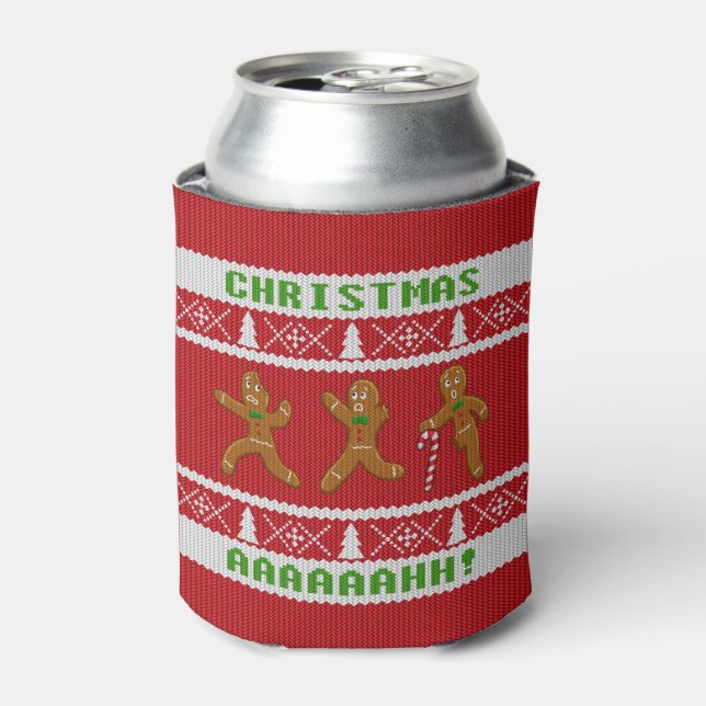 Enfriador De Latas Navidades feos Sweater Sasued Gingerbread Hombres  (Lata Anverso)
